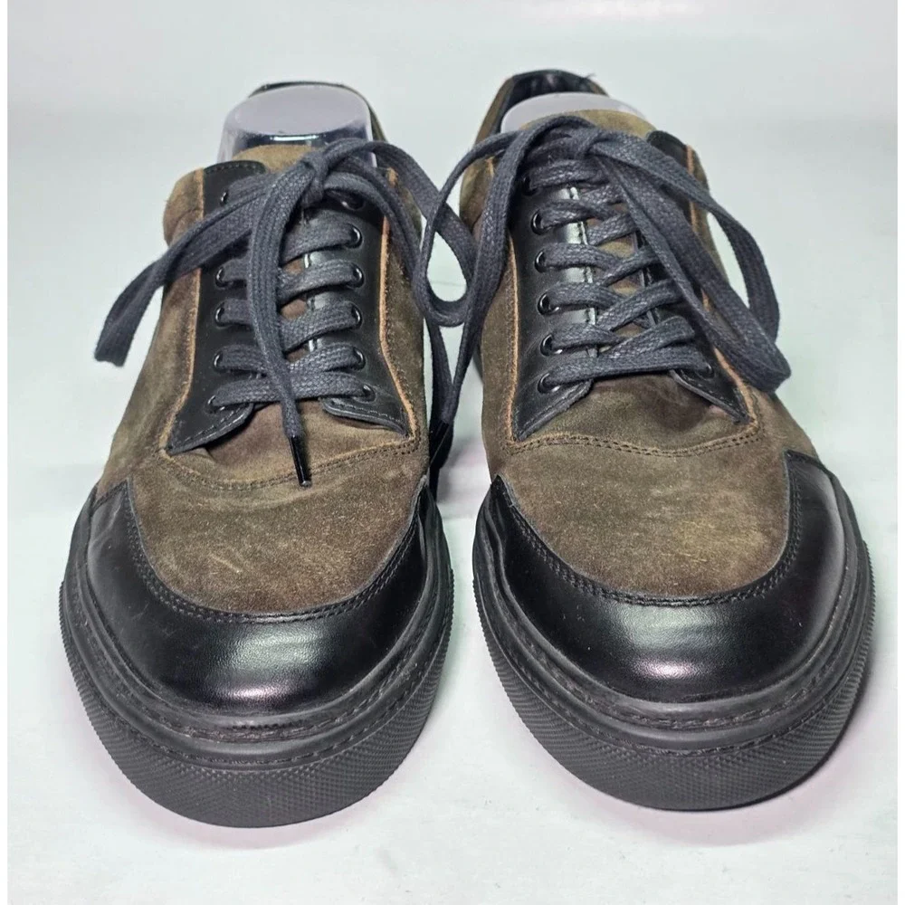 Kenneth Cole New York Men's Sneakers Size 11.5 Black Green Leather Suede Shoes‎